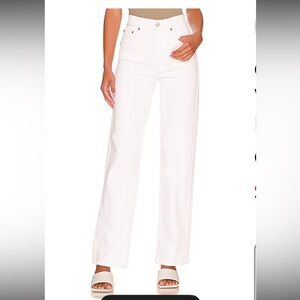 Re/Done Women's 90s high rise loose White Jeans